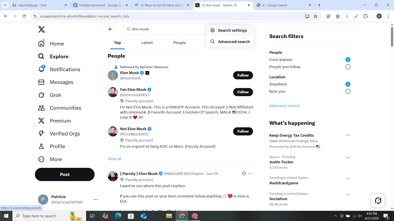 Twitter Advanced Search